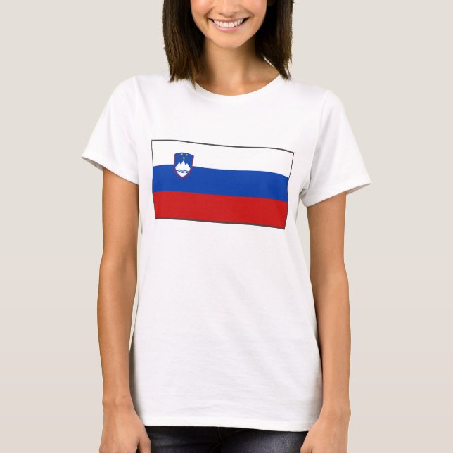 T-tröja för karta för Slovenien flagga x T Shirt (Framsida)