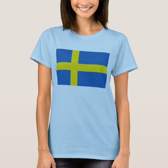 T-tröja för karta för sverigeflagga x t-shirt (Framsida)