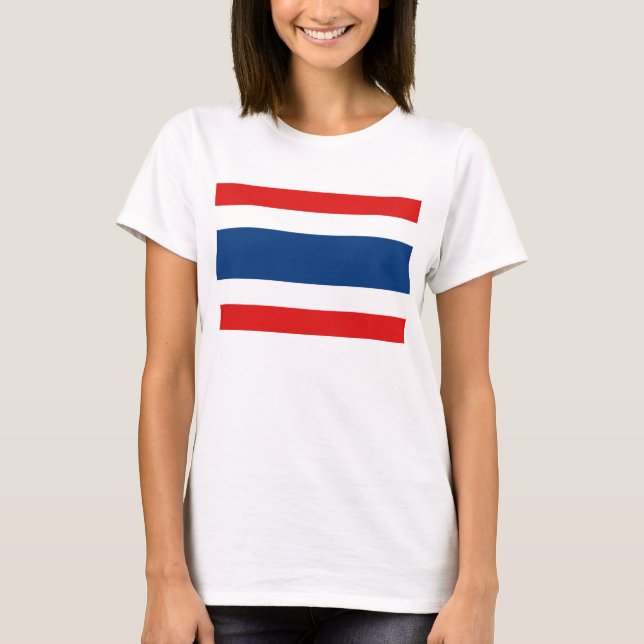 T-tröja för karta för Thailand flagga x T-shirt (Framsida)