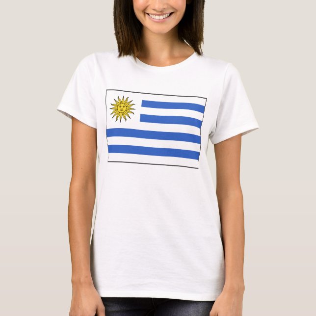 T-tröja för karta för Uruguay flagga x T Shirt (Framsida)