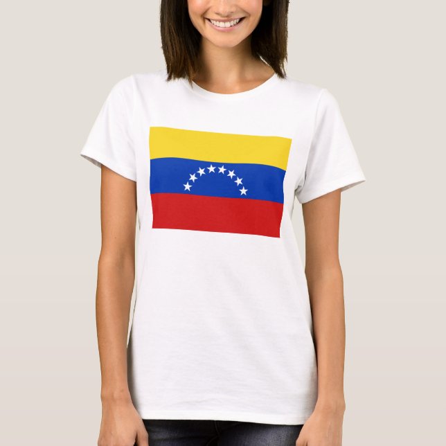 T-tröja för karta för Venezuela flagga x Tee Shirt (Framsida)