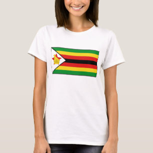 T-tröja för karta för Zimbabwe flagga x T-shirt