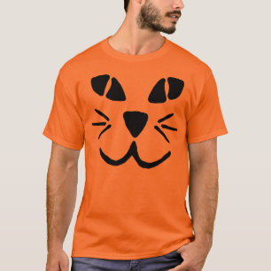 T-tröja för Katt-nolla-Lykta pumpaansikte Tee Shirt