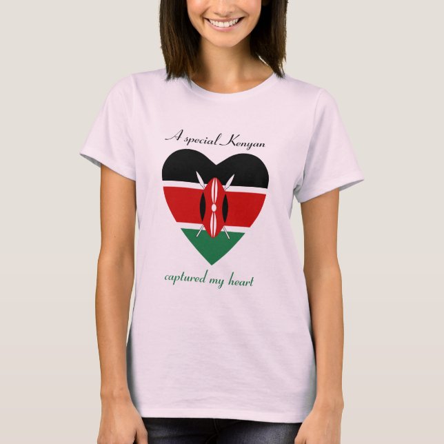 T-tröja för Kenya flaggaälskling T-shirt (Framsida)