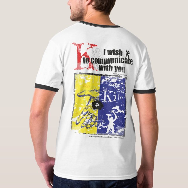 T-tröja för Kilo för ICS-flagga "K" - Tee Shirt (Baksida)
