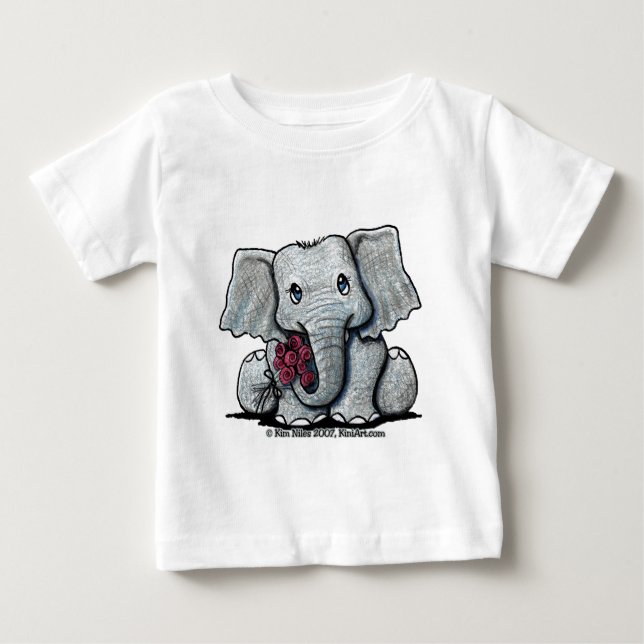 T-tröja för KiniArt elefantspädbarn T Shirt (Framsida)