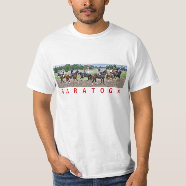 T-tröja för klassikerSaratoga hästkapplöpning Tee Shirt (Framsida)