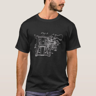 T-tröja för konst för vintagefiskerulle t-shirt