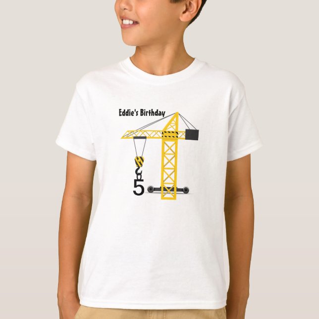 T-tröja för konstruktionskranbarn tee shirt (Framsida)