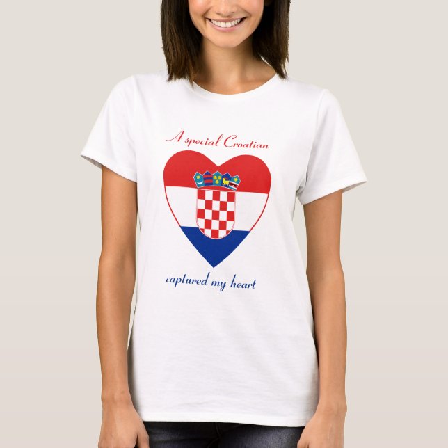T-tröja för Kroatienflaggaälskling T-shirt (Framsida)