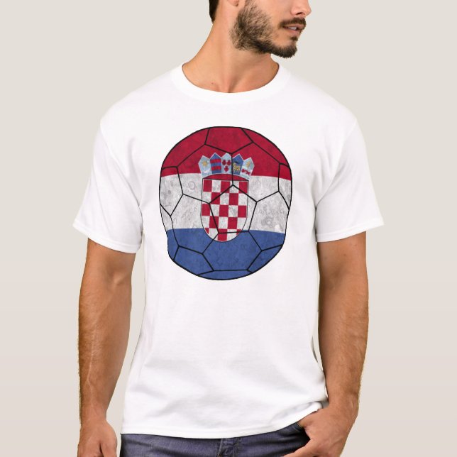 T-tröja för Kroatienfotbollboll Tee Shirt (Framsida)
