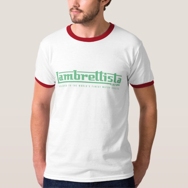 T-tröja för Lambrettista grön old schooltext Tee (Framsida)