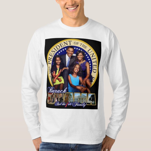 T-tröja för långärmad för iBODYObama 1st familj T Shirt (Framsida)