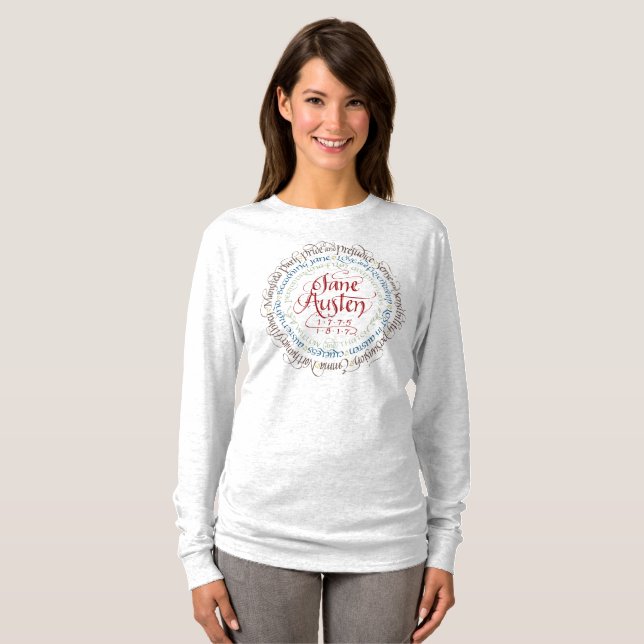 T-tröja för långärmad för Jane Austen perioddrama T-shirt (Hel framsida)