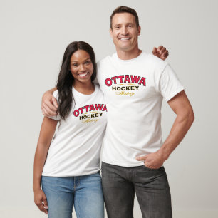 T-tröja för långärmad för Ottawa hockeyhistor Tee
