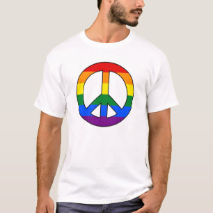T-tröja för LGBT-flaggafredstecken Tee Shirt