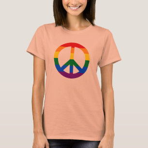 T-tröja för LGBT-flaggafredstecken Tee Shirt