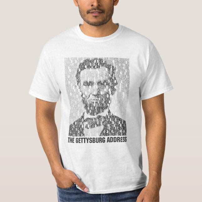 T-tröja för Lincoln/Gettysburg textmosaik Tee (Framsida)