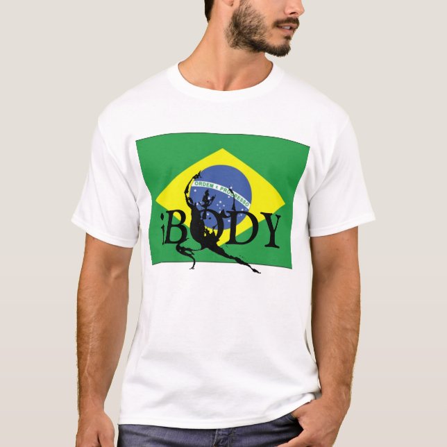 T-tröja för logotyp för iBODYBrasilien flagga Tee (Framsida)