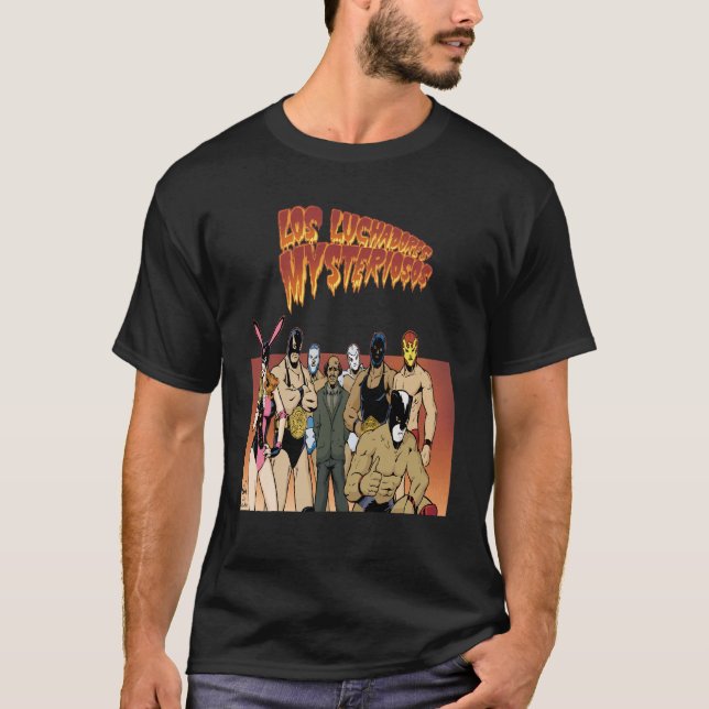 T-tröja för Los Luchadores Mysteriosos T-shirt (Framsida)