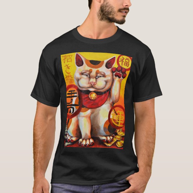 T-tröja "för lycklig katt" t shirt (Framsida)