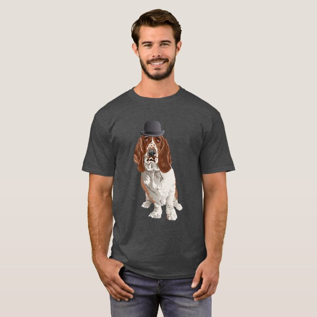 T-tröja för manar för pappa för Bassethundhund Tee (Hel framsida)