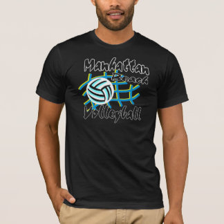 T-tröja för Manhattan Beach volleybollsvart T-shirt