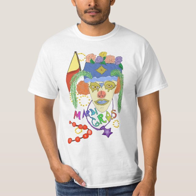 T-tröja för Mardi Gras design 1 T Shirt (Framsida)