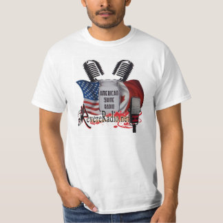 T-tröja för Mic för amerikanskendubbla T-shirt