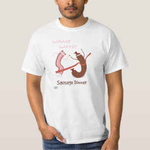 T-tröja för middag för vinnarevinnarekorv t-shirt
