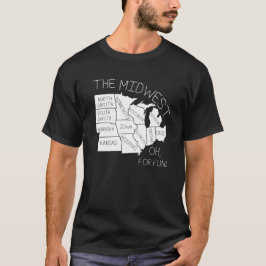 T-tröja för MIDWEST den ROLIGA geografikarta T Shirt