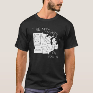 T-tröja för MIDWEST den ROLIGA geografikarta T Shirt
