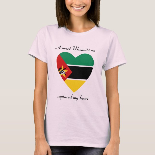 T-tröja för Mocambique flaggaälskling T Shirt (Framsida)