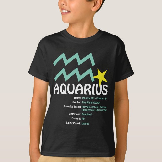 T-tröja för mörk för Aquariusdragungar Tröja (Framsida)
