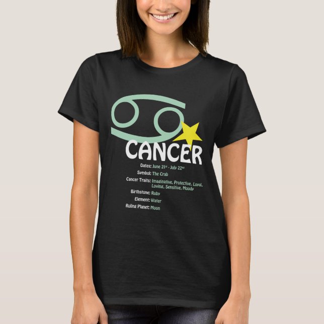 T-tröja för mörk för cancerdragdamer t shirt (Framsida)