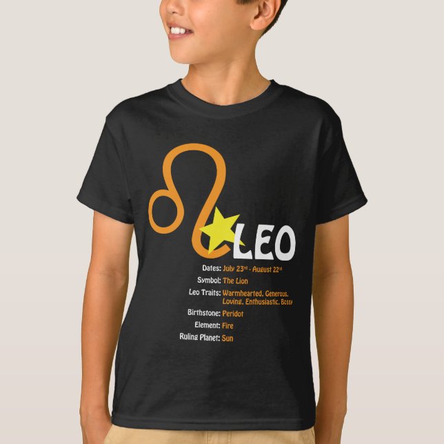 T-tröja för mörk för Leo dragungar T Shirt (Framsida)