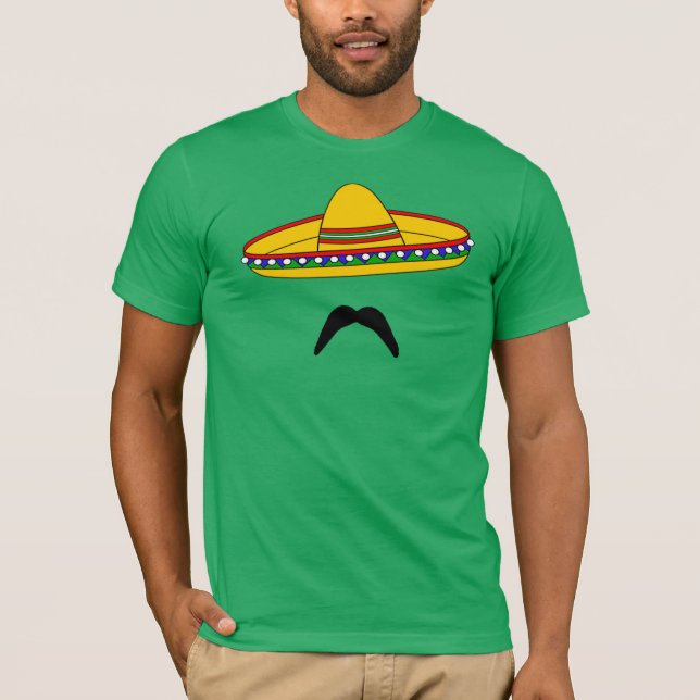 T-tröja för mustasch- och SombreroCinco de Mayo T Shirt (Framsida)