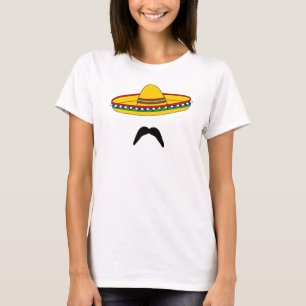 T-tröja för mustasch- och SombreroCinco de Mayo T-shirt