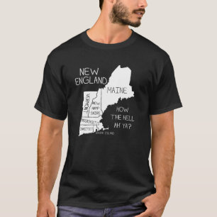 T-tröja för NEW ENGLAND rolig geografikarta T Shirt