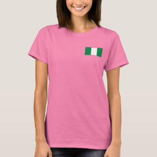 T-tröja för Nigeria flagga- och kartadk Tee Shirt
