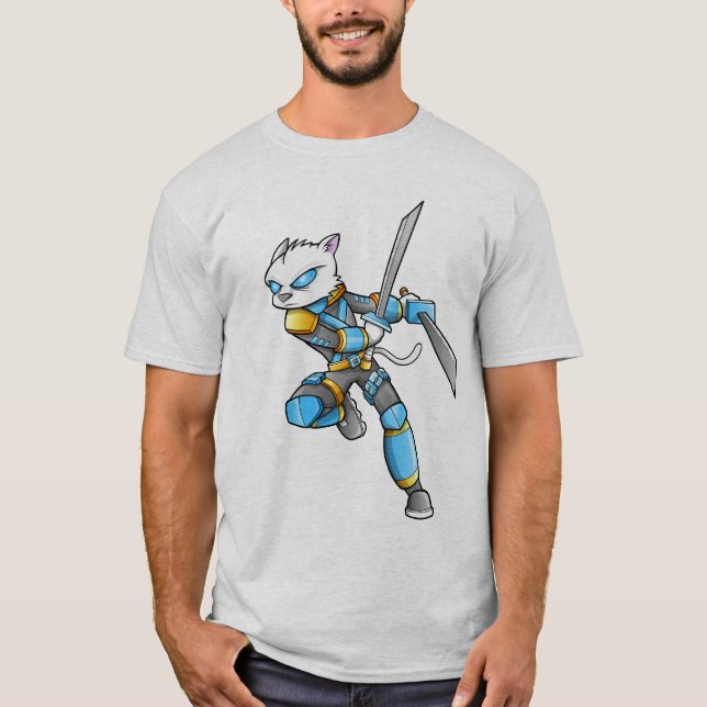 T-tröja för Ninja krigarekatt T-shirt (Framsida)