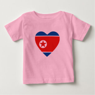 T-tröja för Nordkorea flaggahjärta T-shirt