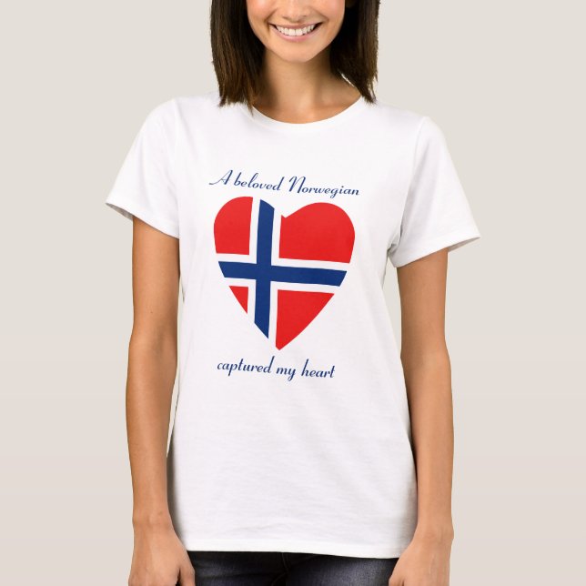 T-tröja för norgeflaggaälskling tröja (Framsida)