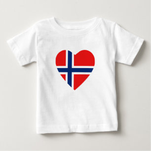 T-tröja för norgeflaggahjärta tee shirt