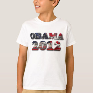 T-tröja för Obama 2012 flaggabarn T-shirt