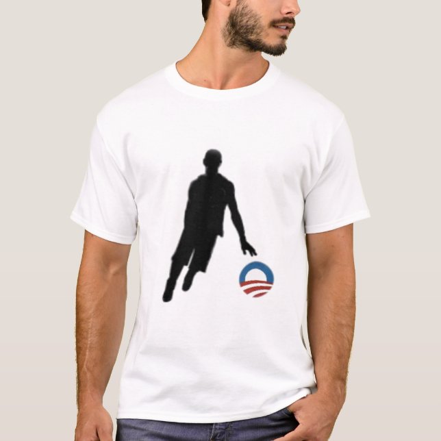 T-tröja för Obama basketSilhouette Tee Shirt (Framsida)