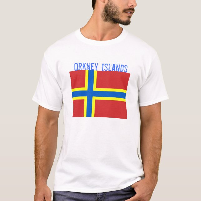 T-tröja för Orkney öflagga T-shirt (Framsida)
