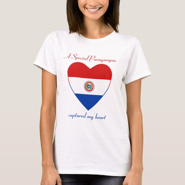T-tröja för Paraguay flaggaälskling T Shirt (Framsida)