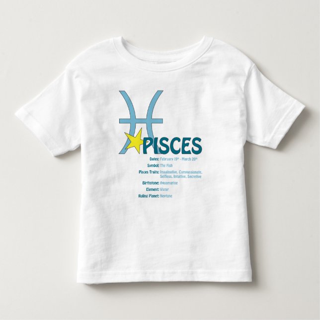 T-tröja för Pisces dragsmåbarn Tee Shirt (Framsida)