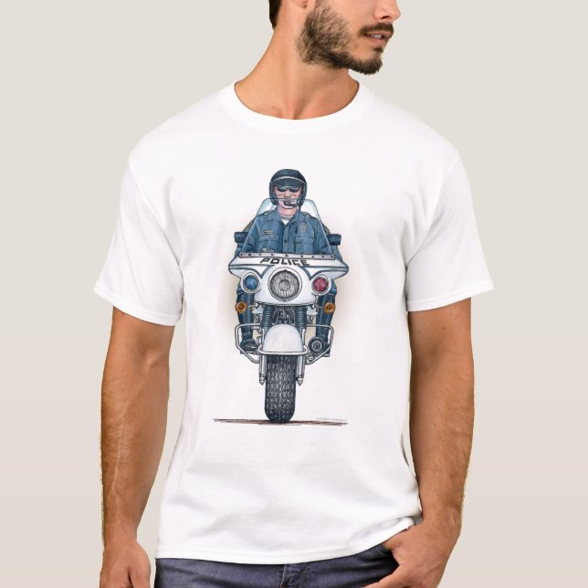 T-tröja för polismotorcykeldamer t shirt (Framsida)